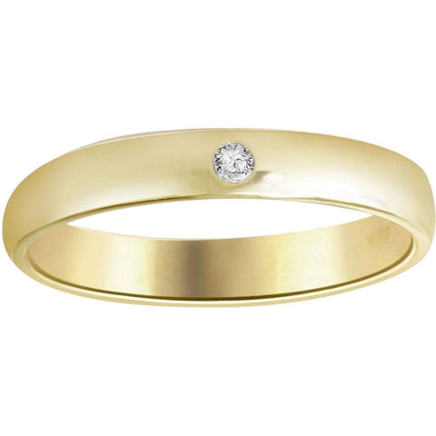 Bezel Solitaire Diamond Engagement Promise Gold Ring