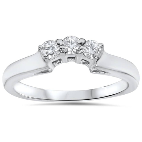 14K 1/4ct Diamond Wedding Anniversary Curved Guard Ring