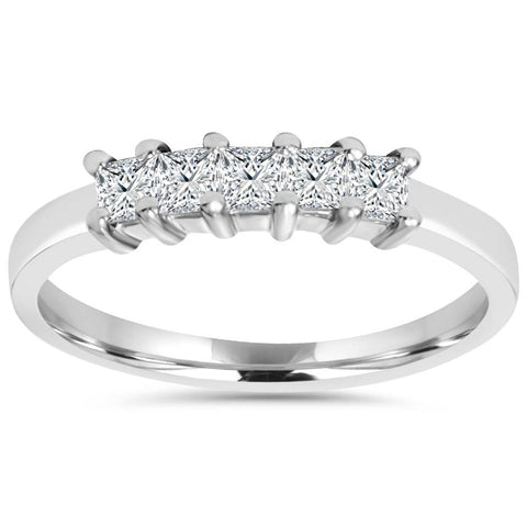 1/2ct Princess Cut Diamond 14K White Gold Wedding Ring
