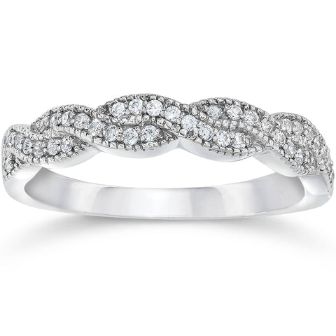 G/SI1 .30ct Diamond Infinity Ring 14K White Gold