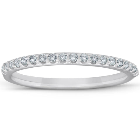 1/8ct White Gold Diamond Anniversary Wedding Guard Ring