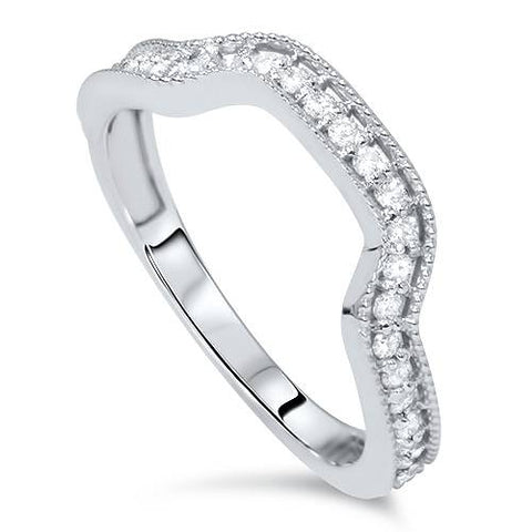 1/3ct Diamond Curved Ring 14K White Gold