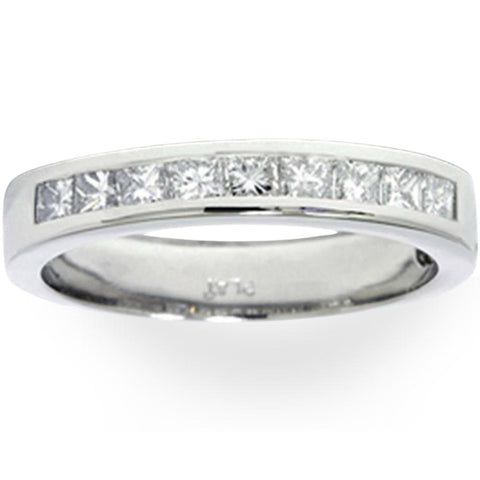 Platinum 5/8ct Princess Cut Diamond Channel Set Wedding Ring