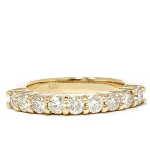 1ct Diamond Women's Wedding Anniversary Ring 14K Yellow Gold Ring Band