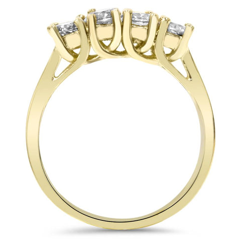 1ct Diamond Yellow Gold Curve Wedding Ring Enhancer