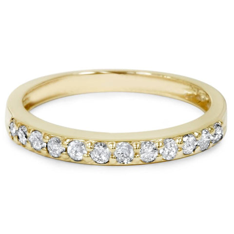 1/2ct Diamond Wedding Ring 14K Yellow Gold Womens Stackable Band Jewelry Round