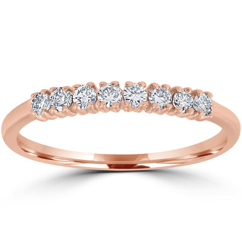 Diamond Ring 14k Rose Gold Womens Stackable Wedding Anniversary Band