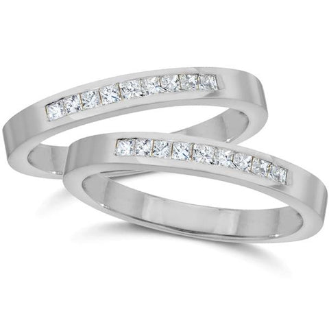 3/4ct Princess Cut Diamond Stackable Ring Set