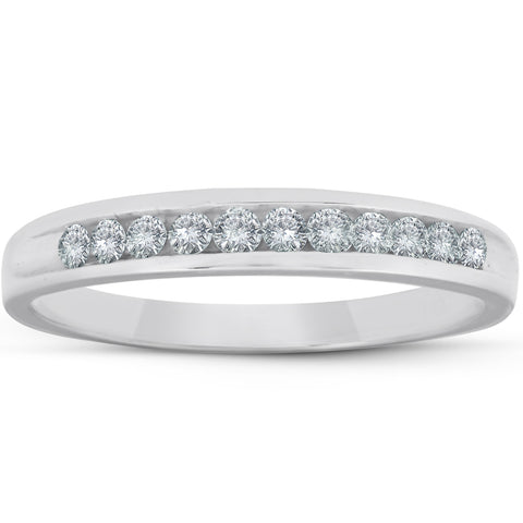 1/4ct Diamond Platinum Wedding Anniversary Guard Womens Ring