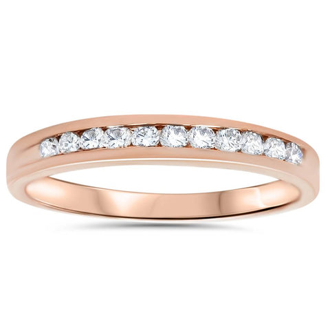 0.30 ct 14K Gold Round Diamond Ladies Anniversary Wedding Band Stackable Ring