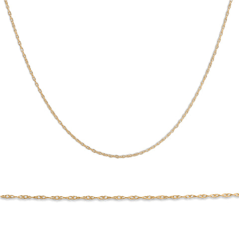 Solid 10k Yellow Gold 18" Dainty Chain With Spring Ring