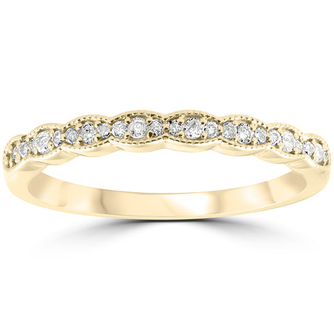 1/4 cttw Diamond Stackable Womens Wedding Ring 14k Yellow Gold